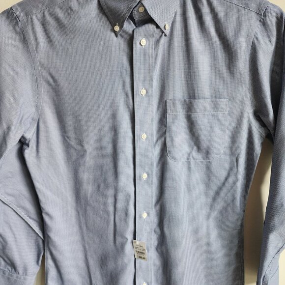 14.5 32/33 Blue Dress Shirt Jos A Bank Traveler New Houndstooth Tailored Fit Nwt - Picture 10 of 17